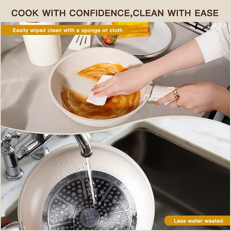Astercook Nonstick Ceramic Cookware Set With Sensor Handles