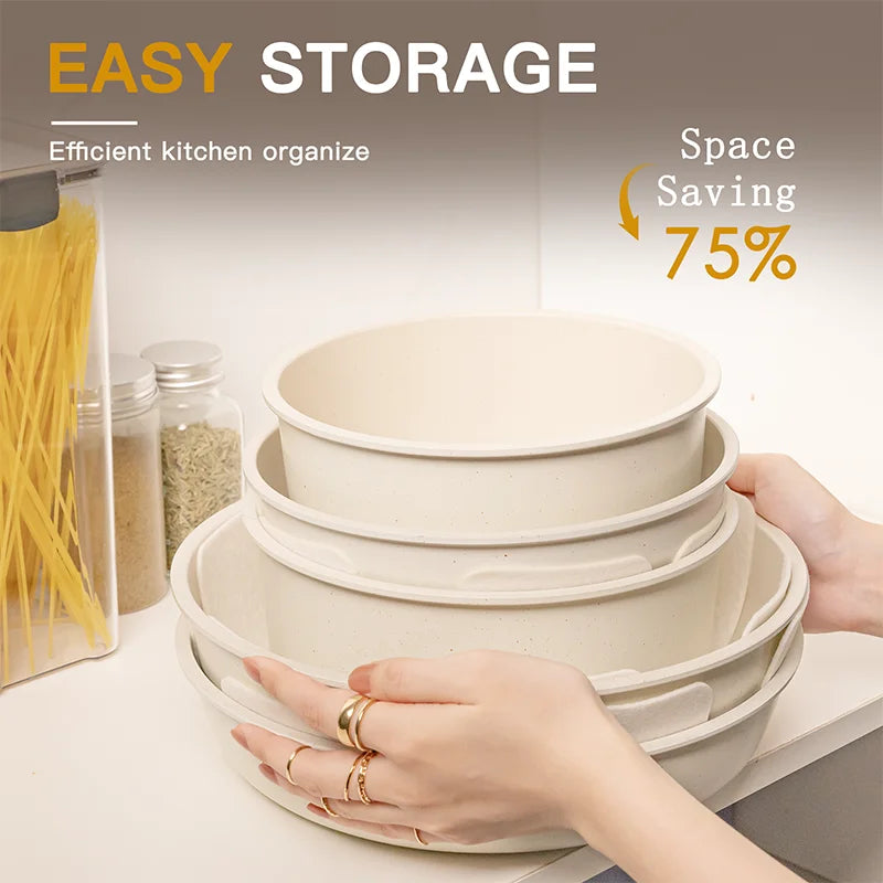 Astercook Nonstick Ceramic Cookware Set With Sensor Handles
