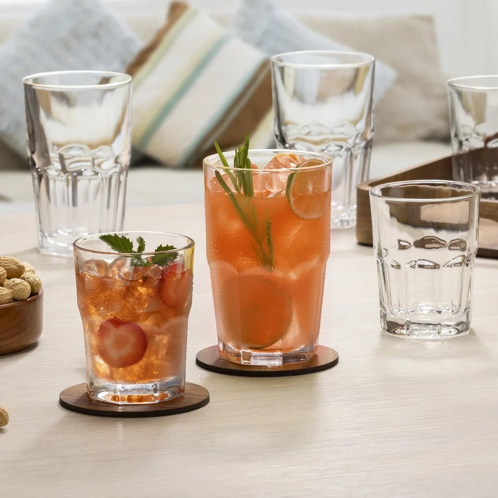 12 Piece Clear Drinkware Set for Entertaining and Dining Essentials