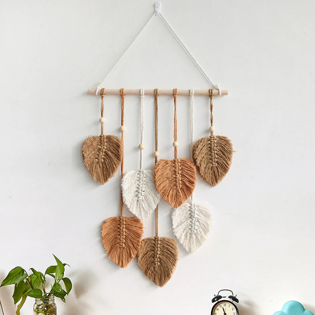 Bohemian Handwoven Leaf Pendant for Living Room and Bedroom Decor