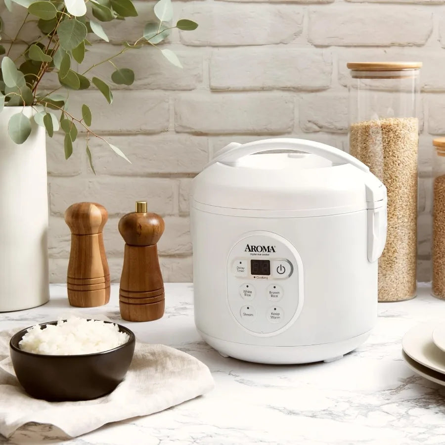 Digital Rice Cooker And Food Steamer With Multiple Cooking Functions