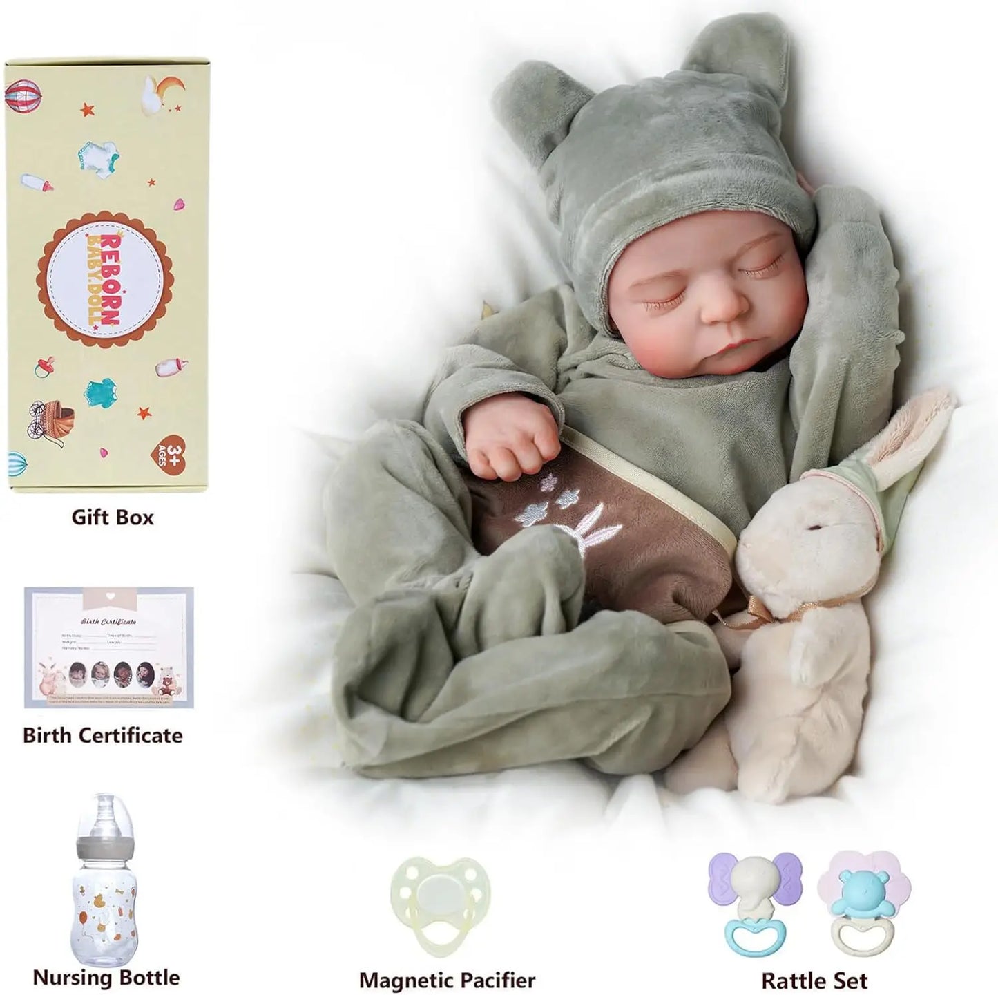 Lifelike Reborn Baby Boy Doll Realistic Vinyl Full Body