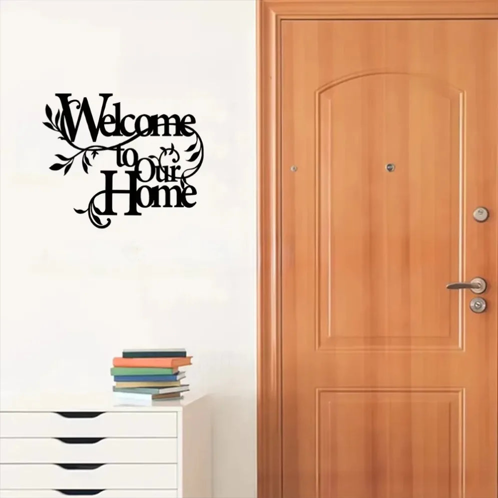 Welcome To Our Home Wall Sign Metal Pendant Home Decor