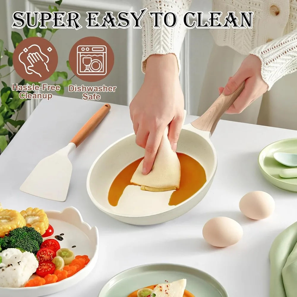 HighPerf GraniteNonstick InductionCompatible NonstickCookware PotsAndPansSet ForEnhanced CookingExperience PFASFree