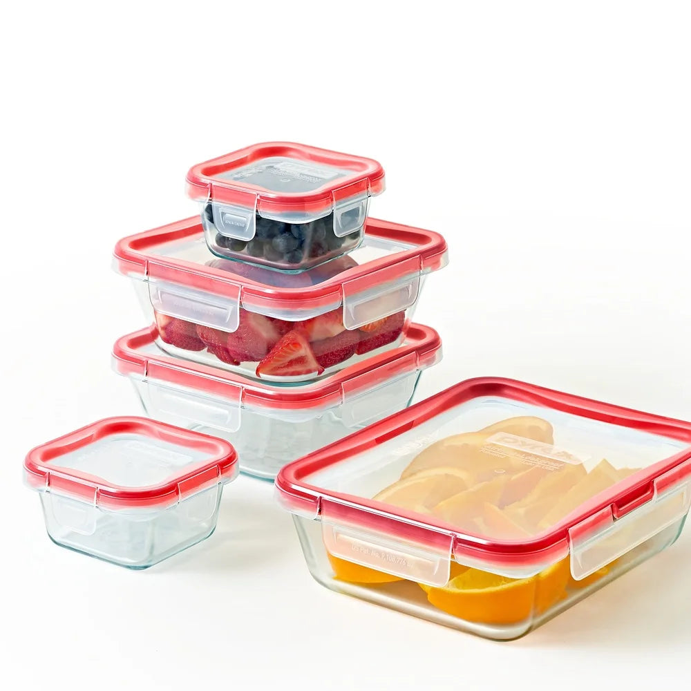 Airtight Glass Food Storage Set Leak Proof Microwave Safe