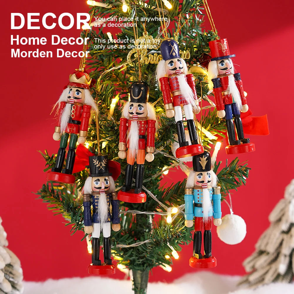 Nutcracker Doll Set Wooden Soldier Puppets Christmas Decor