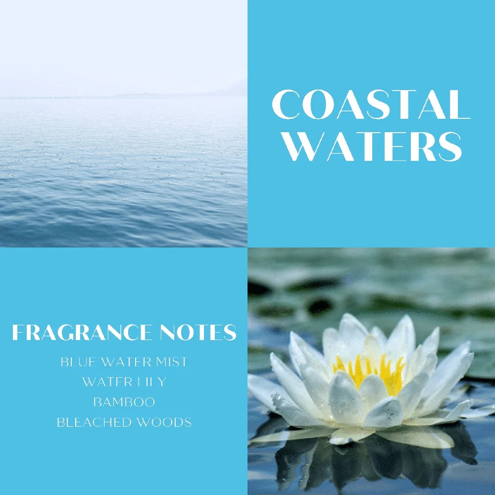 Coastal Waters Scented Candle Home Fragrance 3 Wick Jar