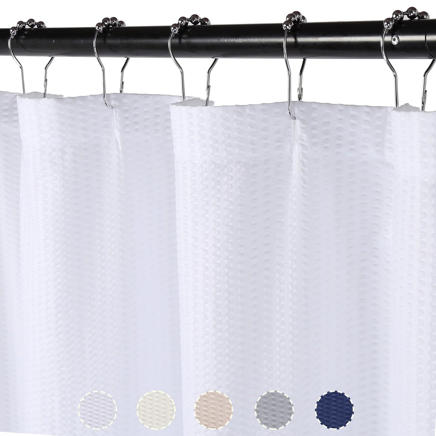 Microfiber Shower Curtain Bubble Embossed Pattern Water Repellent