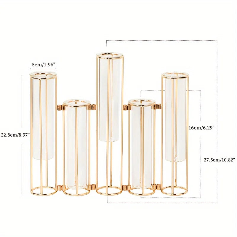 Test Tube Vase Centerpiece Set With Metal Stand For Weddings
