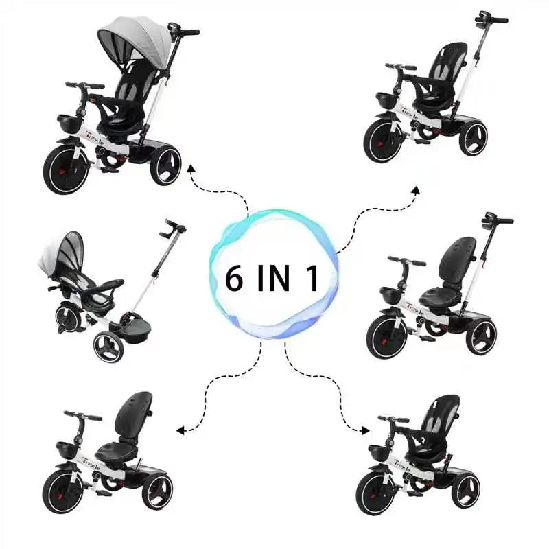 UBRAVOO Baby Stroller Tricycle Bike 360 Degree Rotation Sitting and Lying Celerity Disassembly and Assembly 18 to 60 Months HLF6018