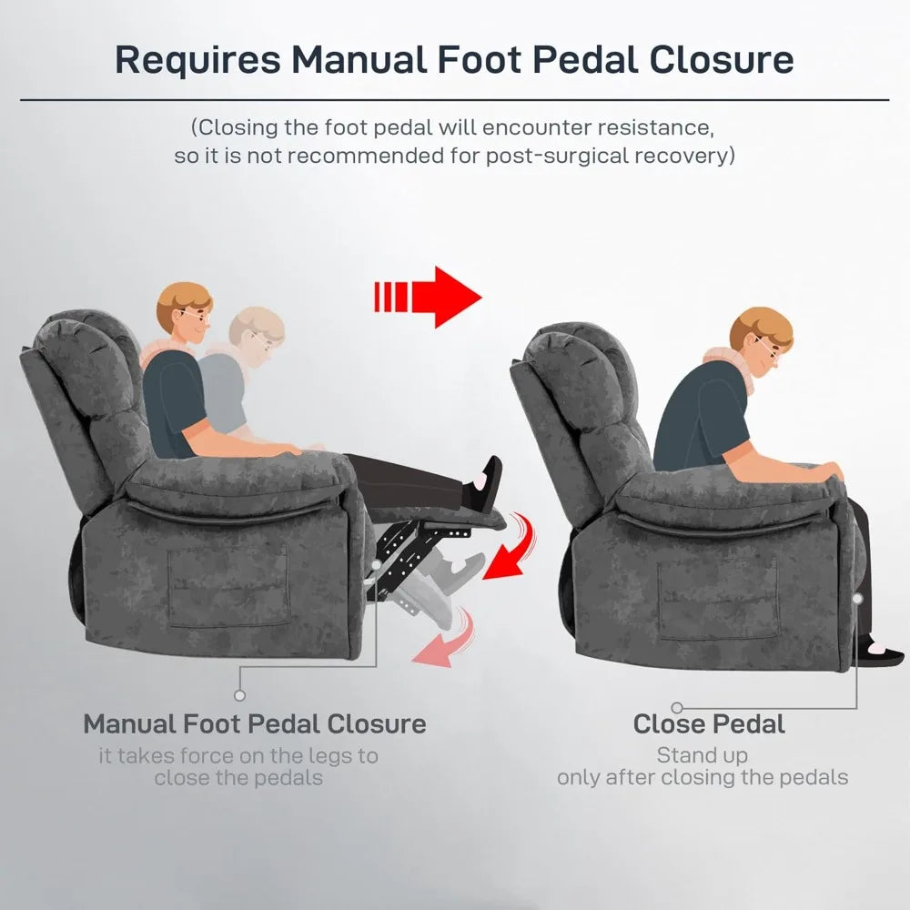 Modern Ergonomic Recliner Chair With Foam Filling Cupholders