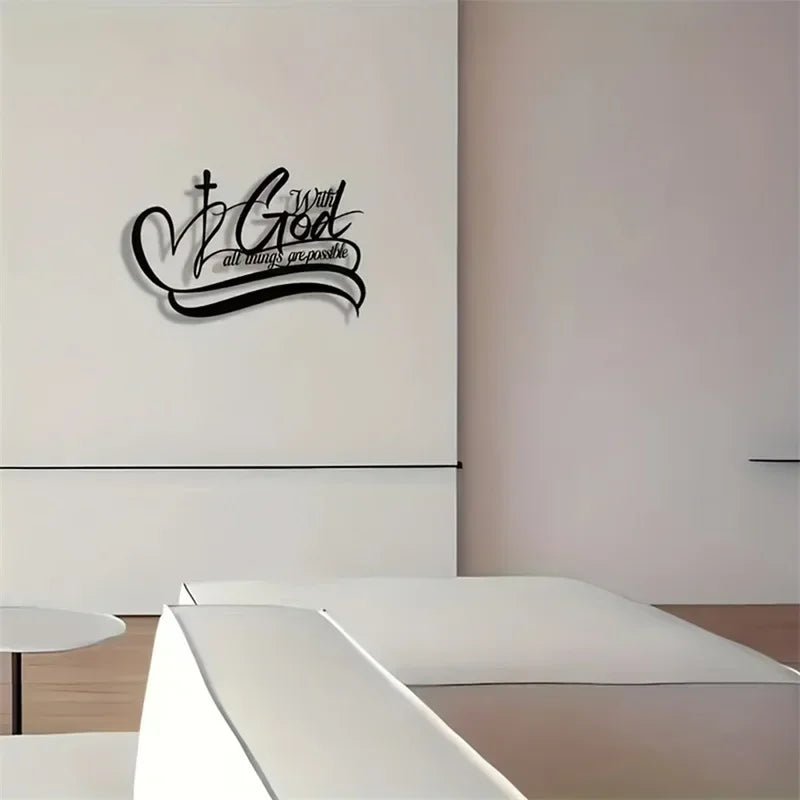 Modern Metal Letter Wall Art Silhouette Sign For Living Room