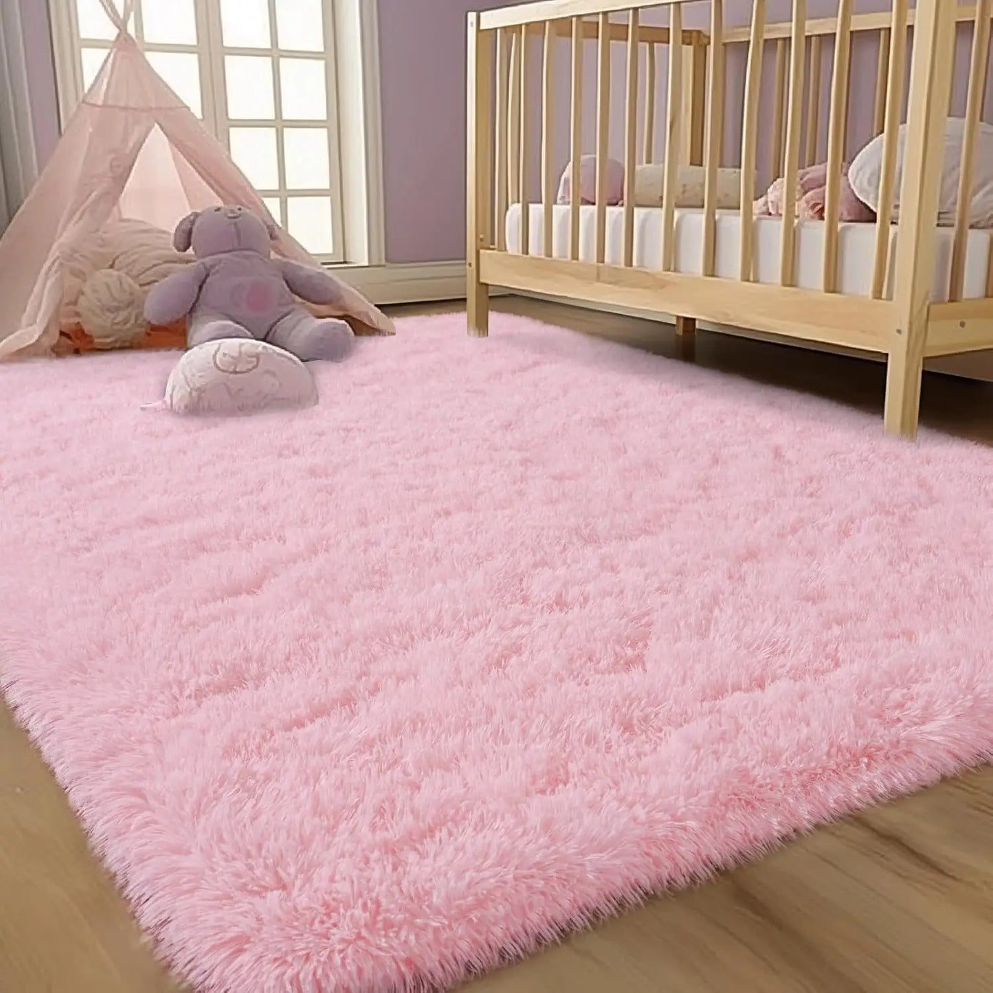 Fluffy Indoor Plush Soft Carpet Area Rug for Living Room Anti Skid Durable Rug for Girls Bedroom Kids Room