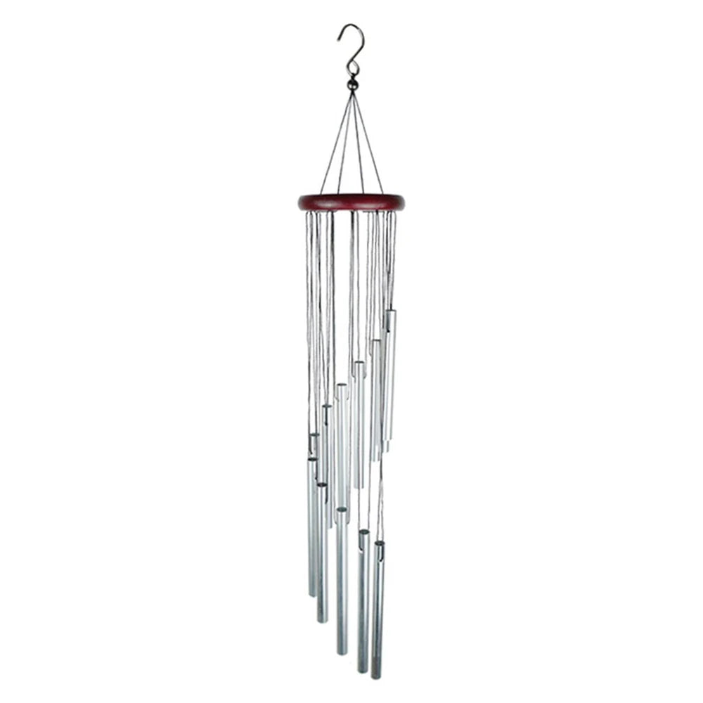 Aluminum Alloy Wind Chimes 12 Tubes With Hook For Outdoor Decor