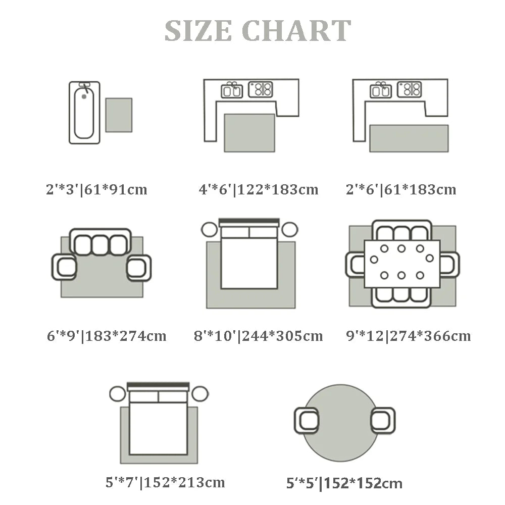 Orhopui Machine Washable Rug With Non Slip Backing Living Room