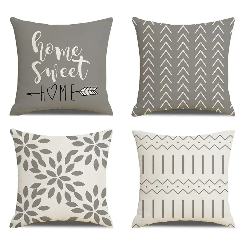 FourPack UltraPremiumTextured PillowCovers For Sofas AmbientDecor Essentials PremiumFabric Durable Blend