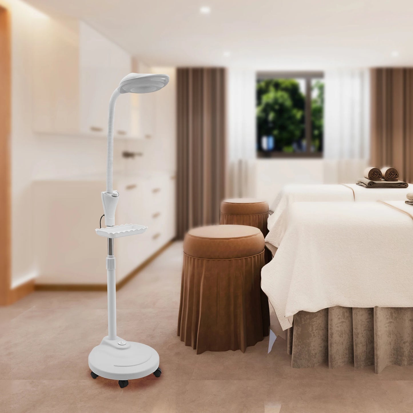 16X Magnifying LED Floor Stand Lamp with Adjustable Height and Brightness for Tattoo and Beauty Salon Use 58W