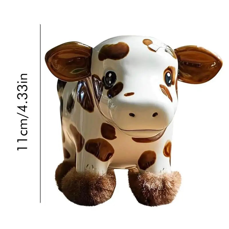 Highland Cow Planter Pot Resin Animal Shaped Desktop Decor