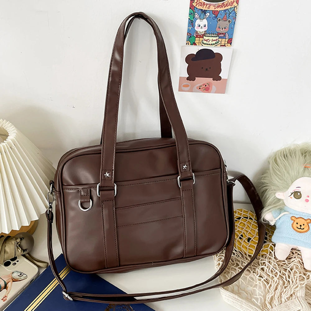 Ita Bag PU Leather Japanese School Handbag With Adjustable Strap