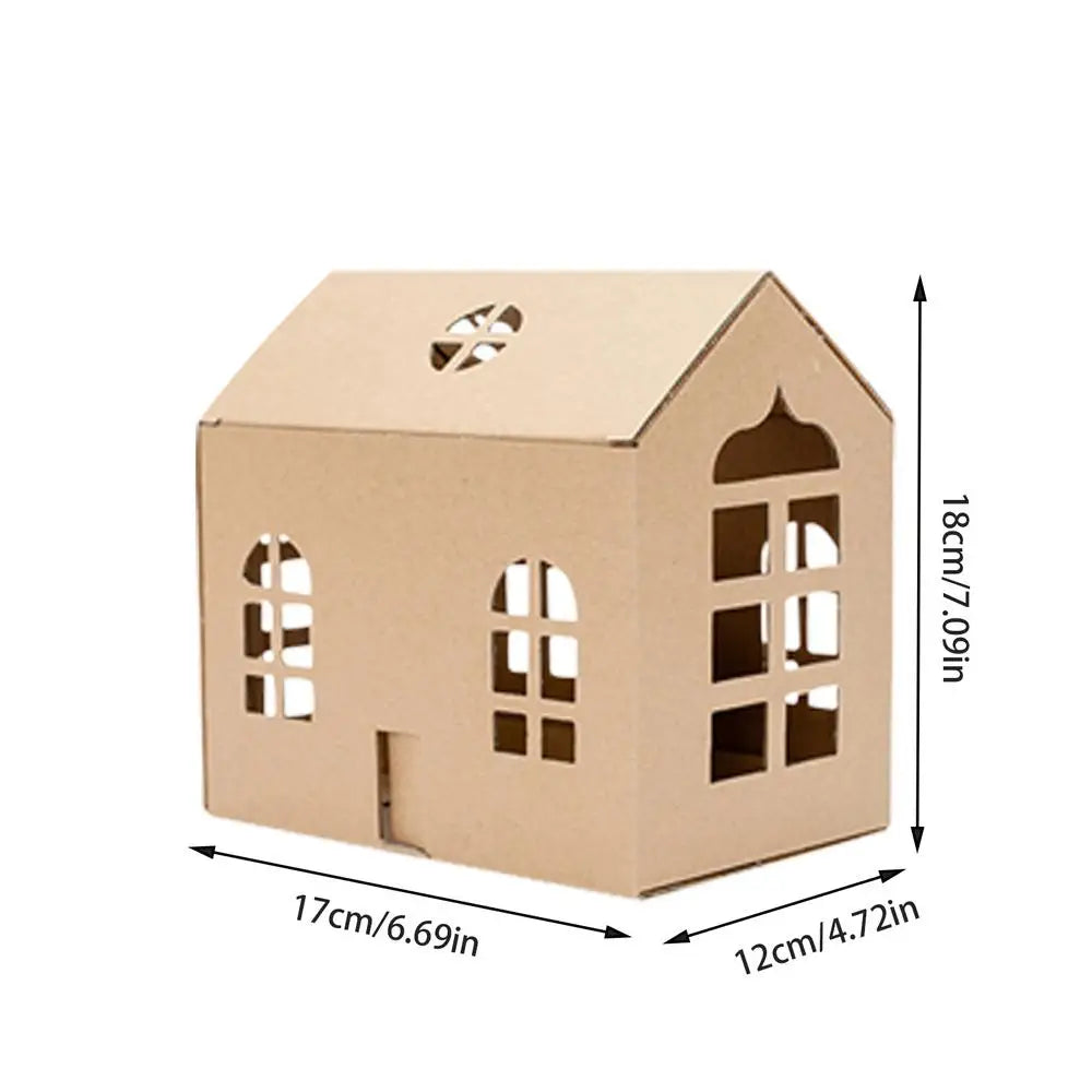 DIY Christmas Cardboard Gingerbread House Kit for Kids Fun