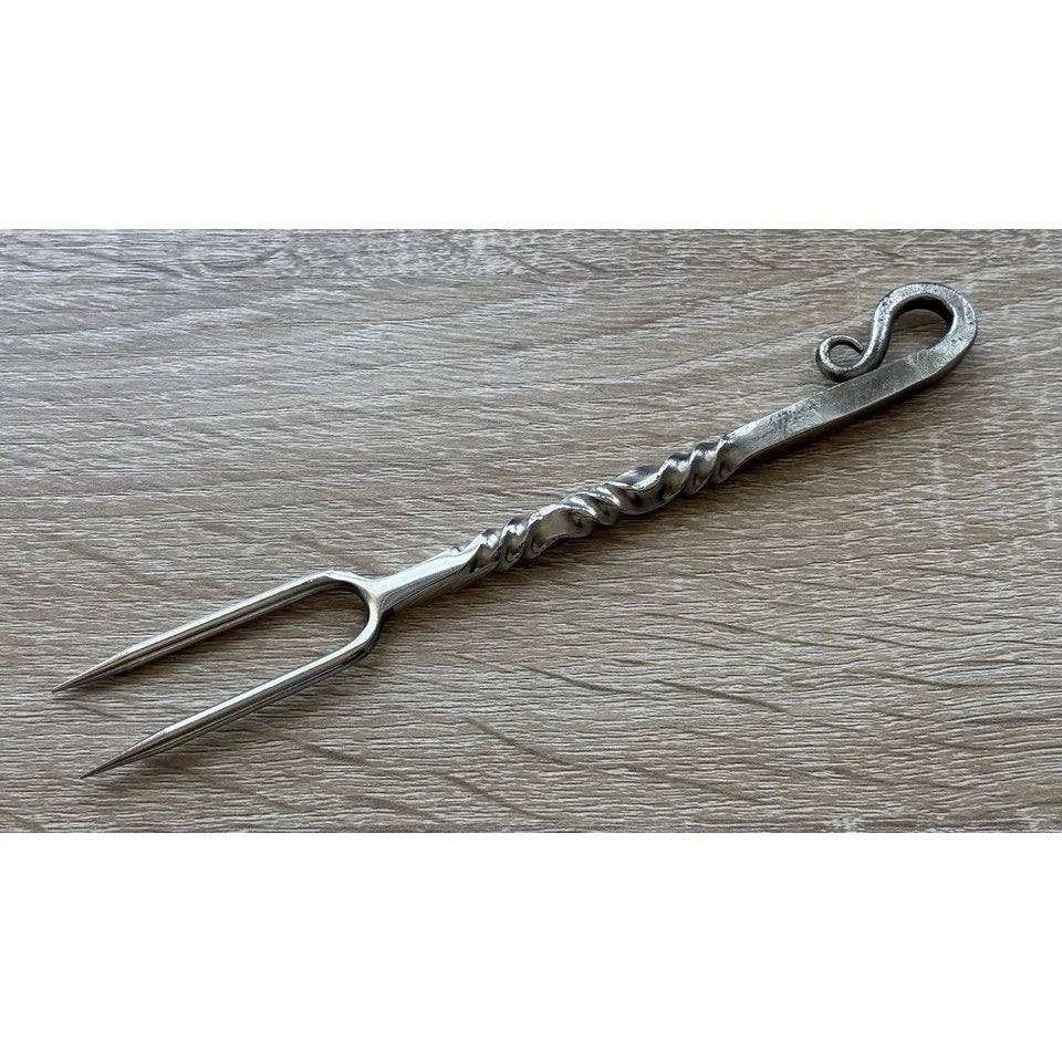 Medieval Cutlery Set Feasting Hand Forged Chrome Spoon and Fork
