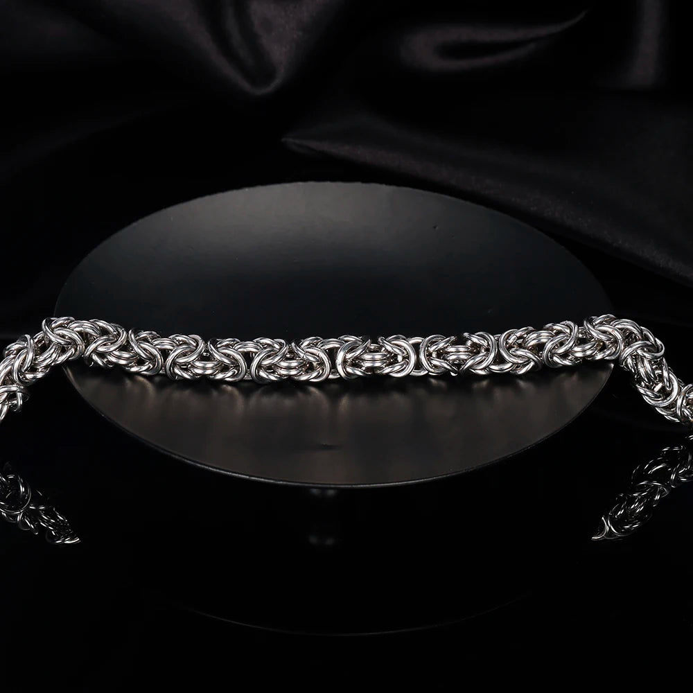 PremiumQuality Sterling Silver Byzantine Emperor Chain Bracelet Men Women EverydayWear