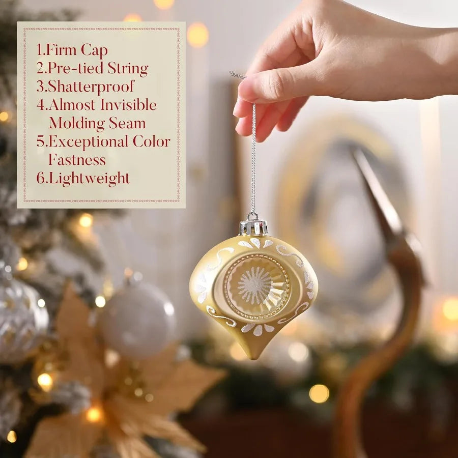 Shatterproof Christmas Ornament Set Luxury Tree Decorations