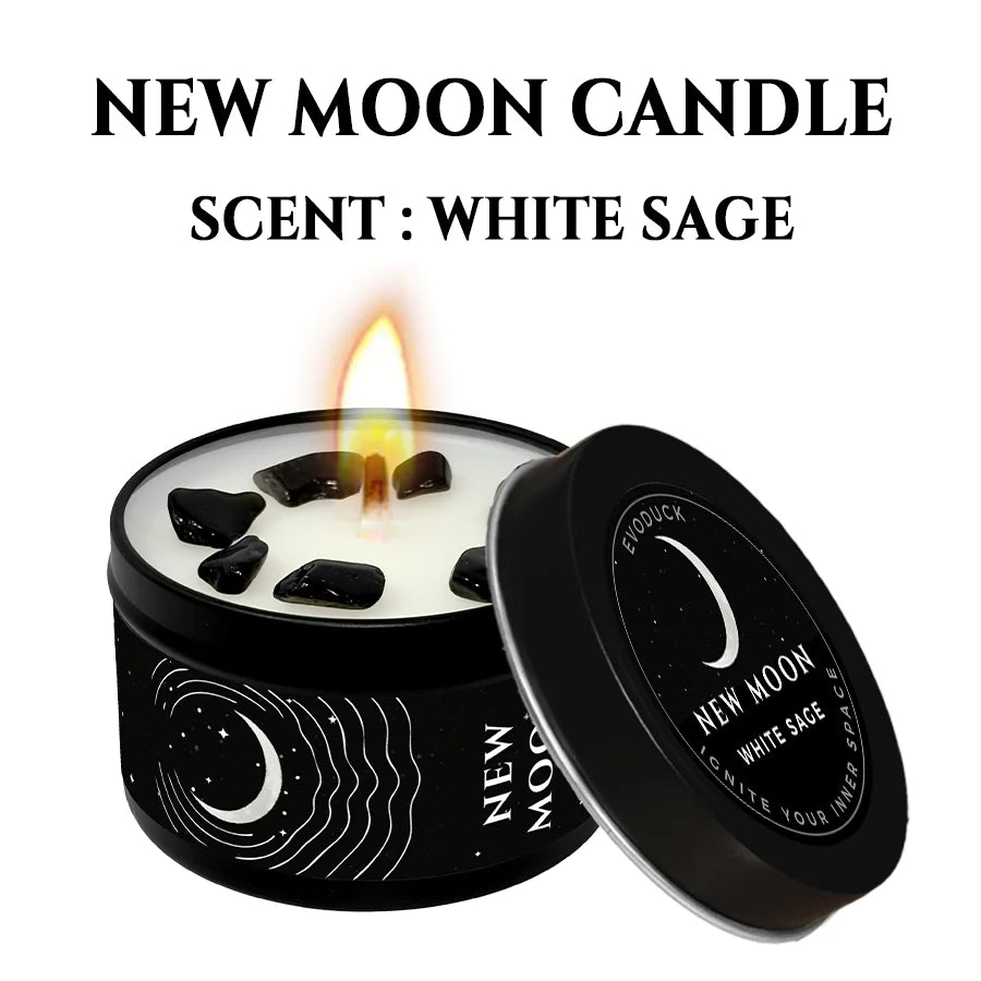 New Moon Sage Manifestation Candle With Hand Poured Soy Wax