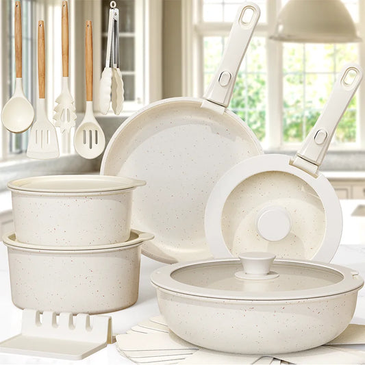 Astercook Nonstick Ceramic Cookware Set With Sensor Handles