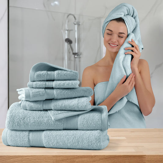 Lux Decor Six Piece Bath Towel Set Ultra Soft Cotton