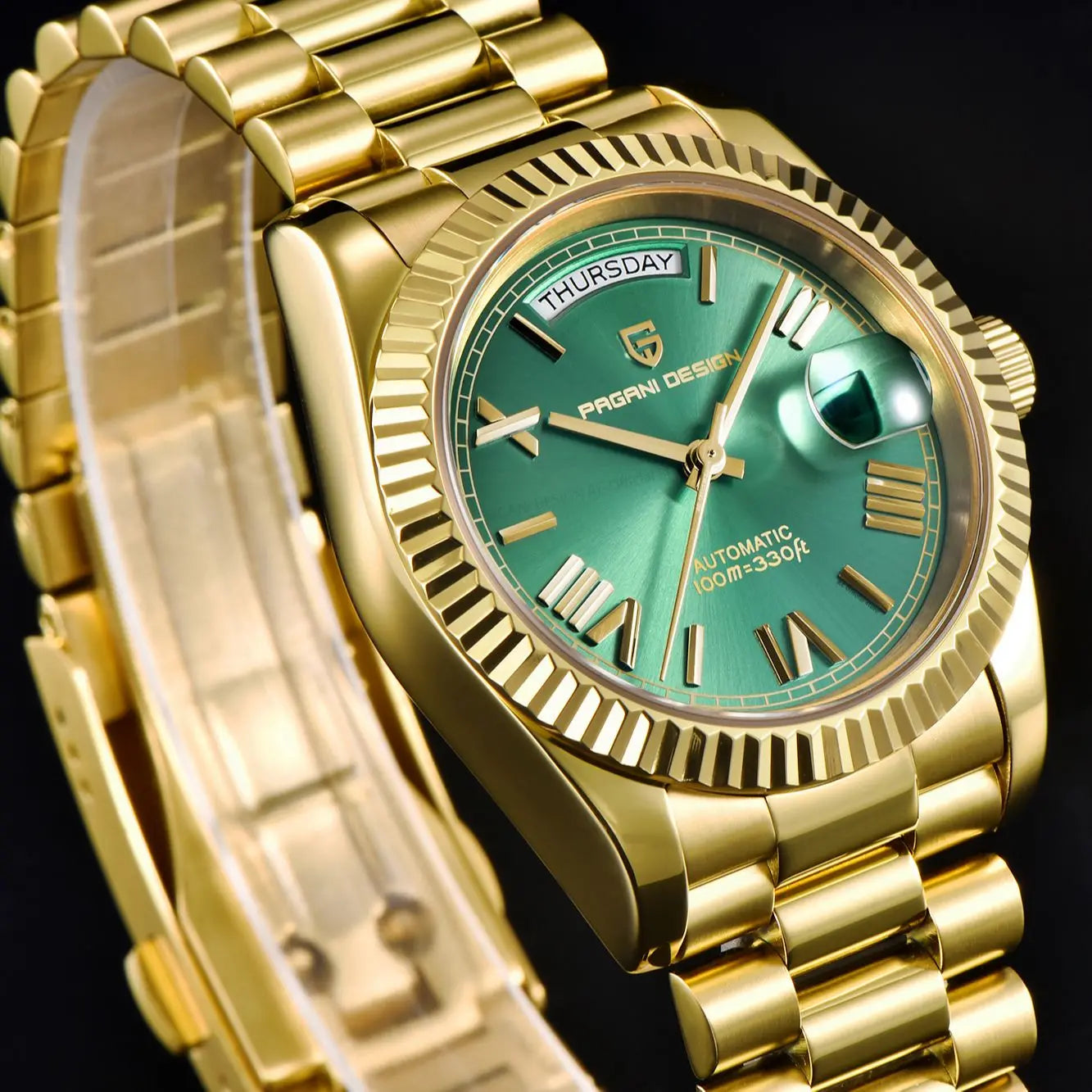 Pagani Design DD36 Gold Green V2 Men's Mechanical Luxury Automatic Watch 2024 New AR Sapphire Glass Wrist Watch