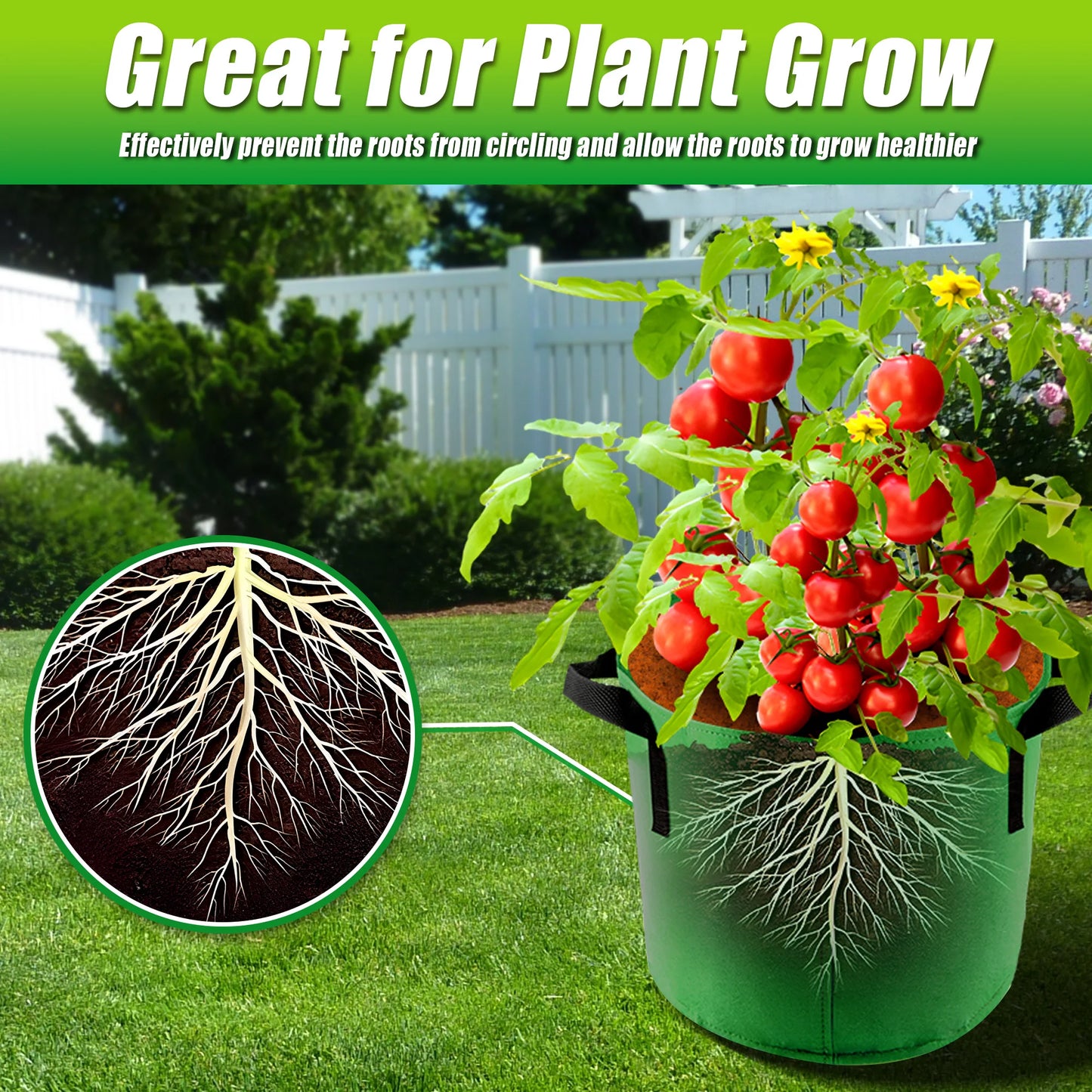 Durable Fabric Grow Bags With Handles For Garden And Balcony