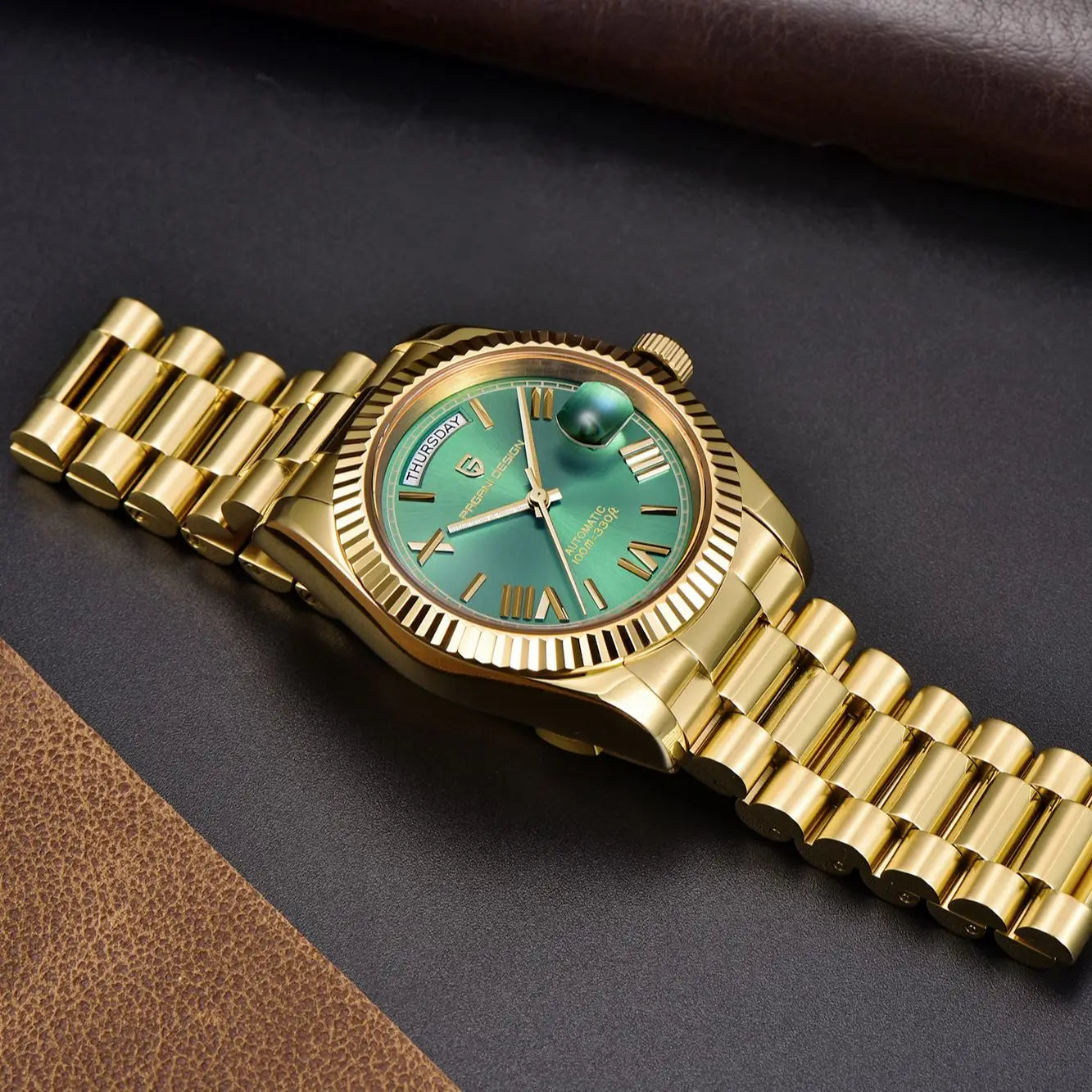 Pagani Design DD36 Gold Green V2 Men's Mechanical Luxury Automatic Watch 2024 New AR Sapphire Glass Wrist Watch