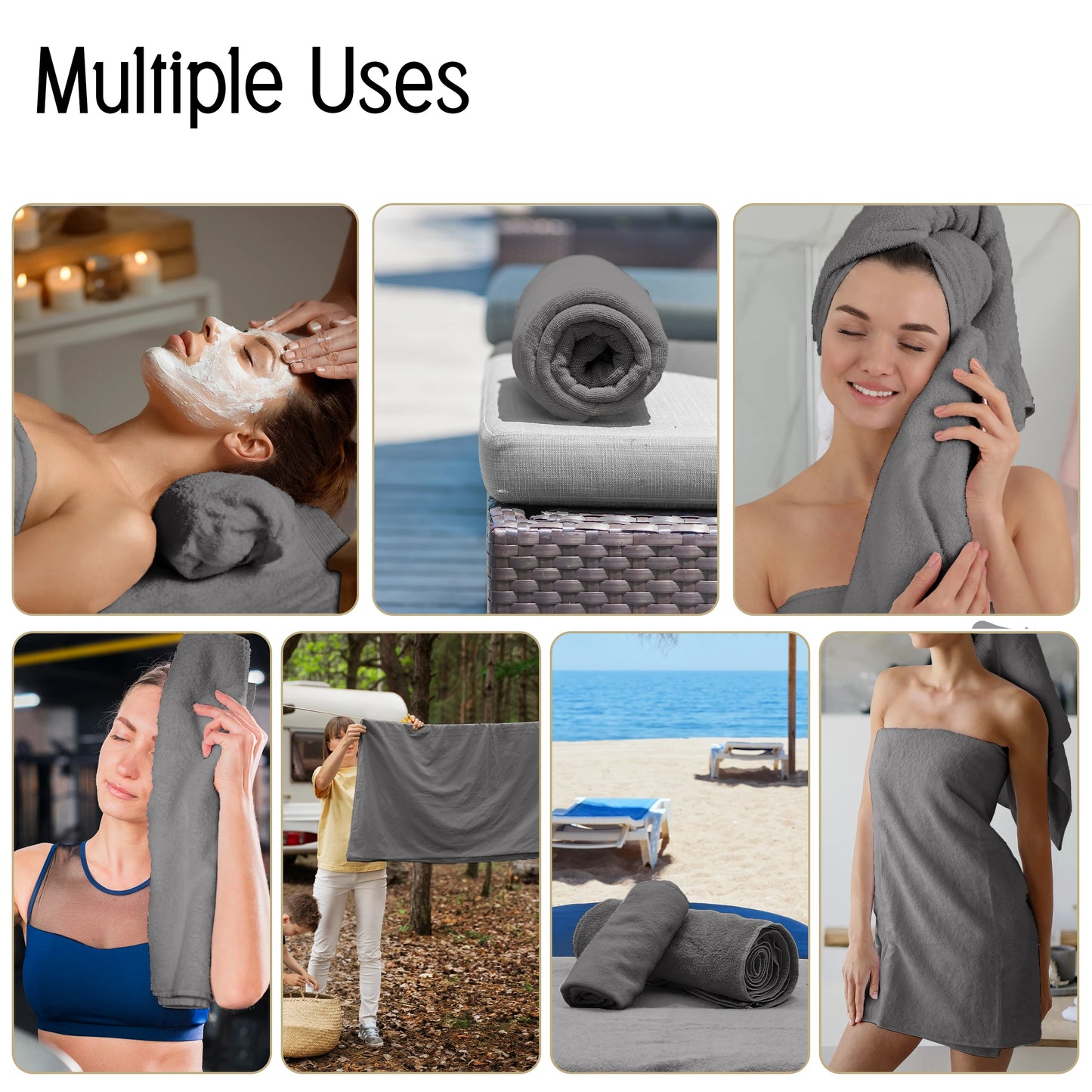 Lux Decor Six Piece Bath Towel Set Ultra Soft Cotton