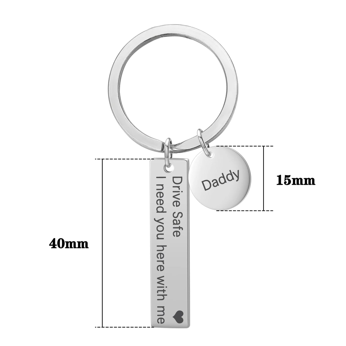 Engraved Remember I Love You Keychain For Mom And Dad