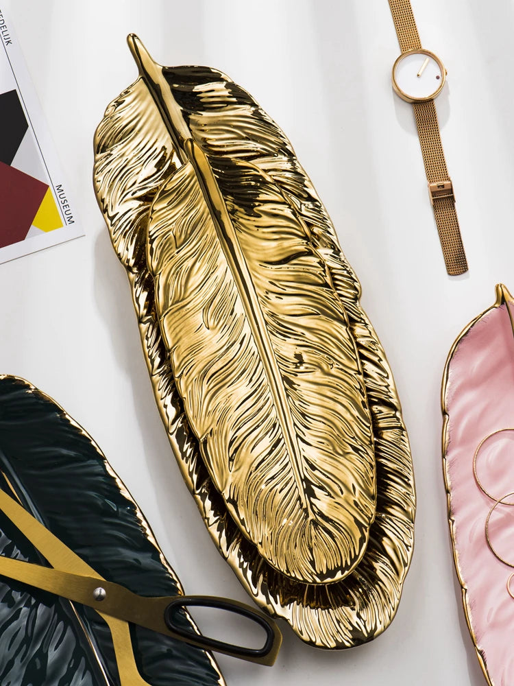 Ceramic Trinket Dish With Gold Inlay For Jewelry And Accessories