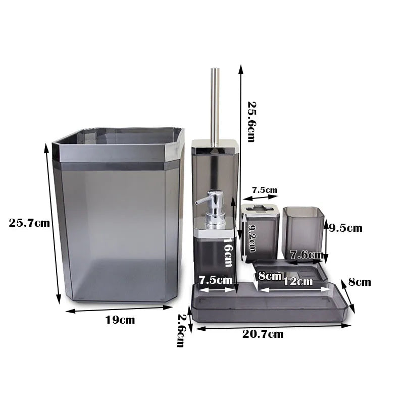 Hotel Bathroom Accessories Set Seven Piece With Toothbrush Holder