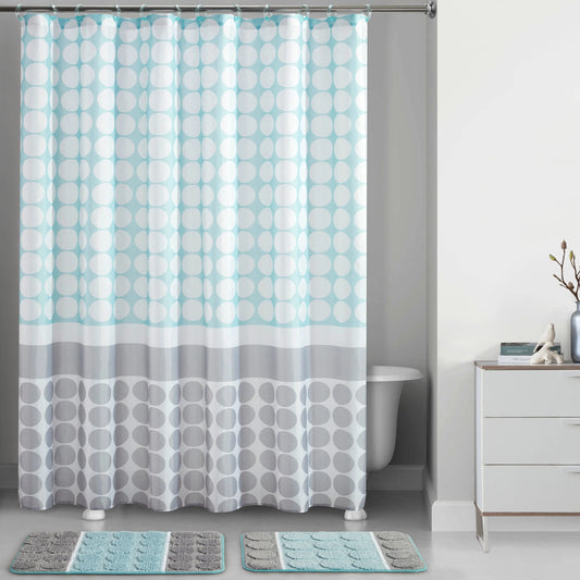 Track Print Shower Curtain Set For Stylish Bathroom Decor