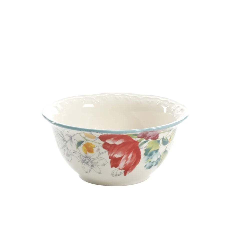 Floral Pattern Ceramic Dinnerware Set Stoneware Dishwasher Microwave Safe
