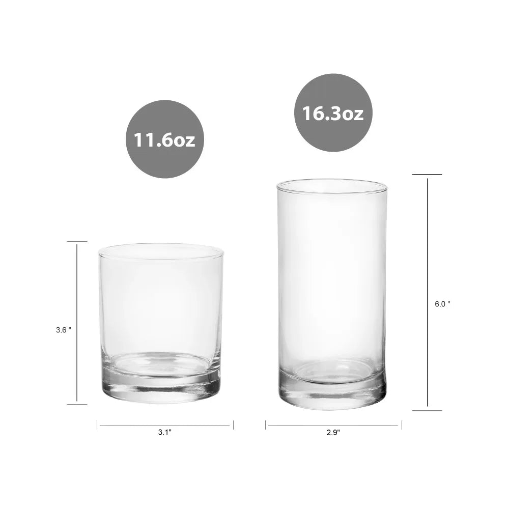 Versatile 12-Piece Clear Cold Drinkware Set for Any Occasion