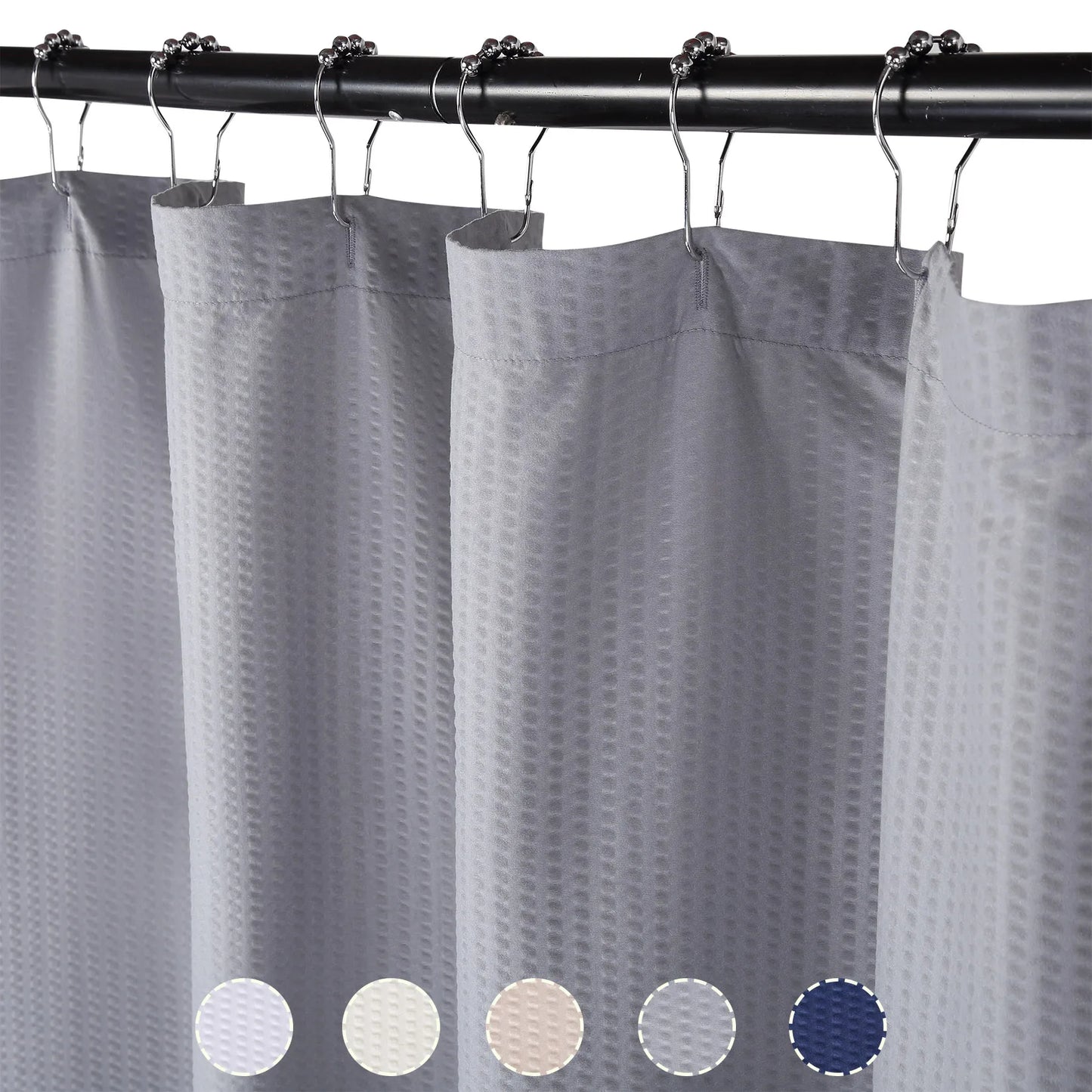 Microfiber Shower Curtain Bubble Embossed Pattern Water Repellent