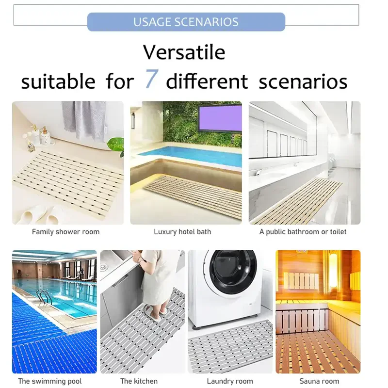 Premium Non Slip Bath Mat Anti-Bacterial Bathroom Floor Pad