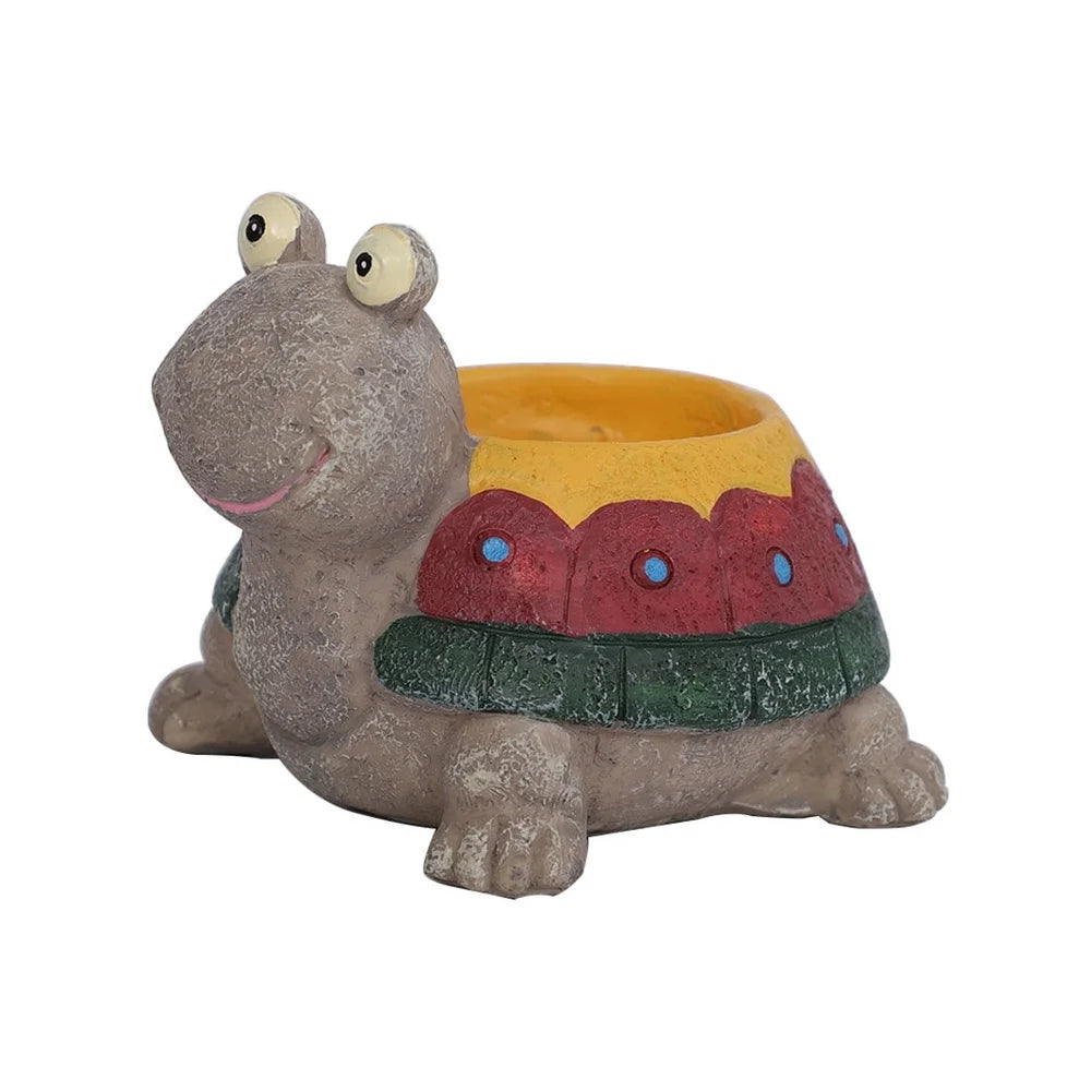 Resin Turtle Planter Cute Desk Decor For Home Garden