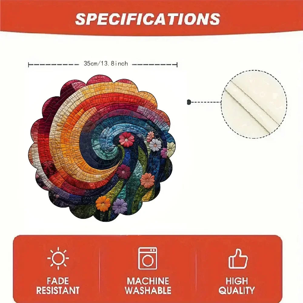 Six Piece Spiral Floral Placemats Set For Restaurant Table