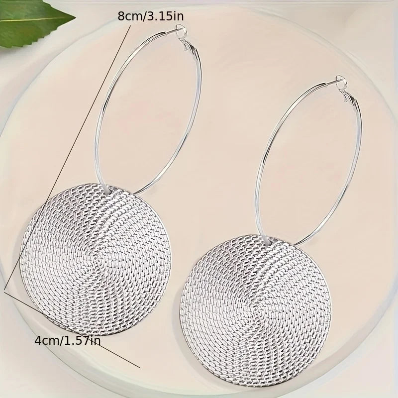 Platinum-Plated Woven Hoop Earrings Hypoallergenic Handmade Jewelry