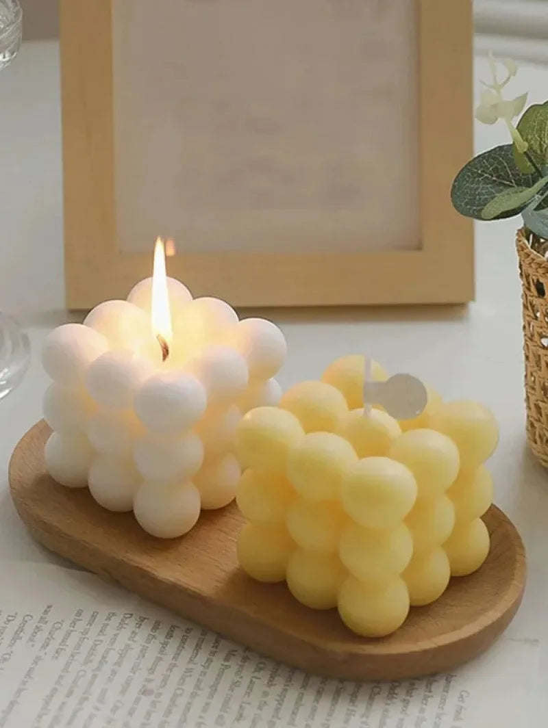 Ball Shaped Soy Wax Cube Aromatherapy Candle Wedding Favor Gift