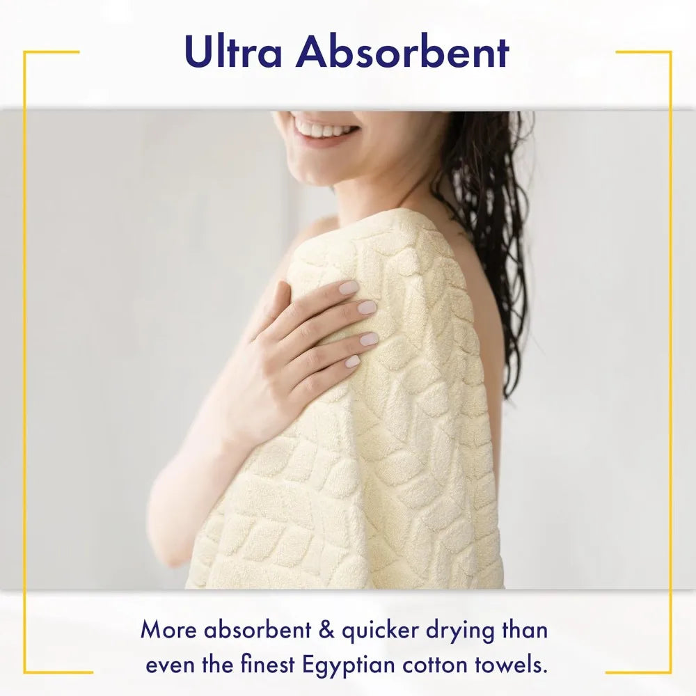 Soft Bamboo Bath Towels 700 GSM Zero Twist Absorbent
