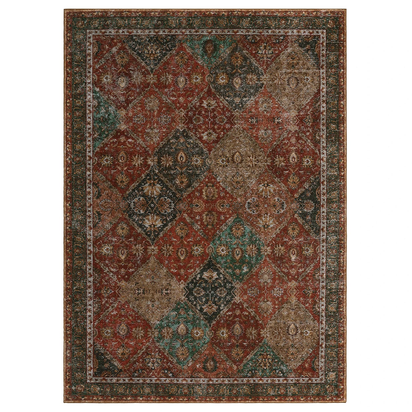 Machine Washable Moroccan Trellis Hallway Rug Non Slip Stain Resistant