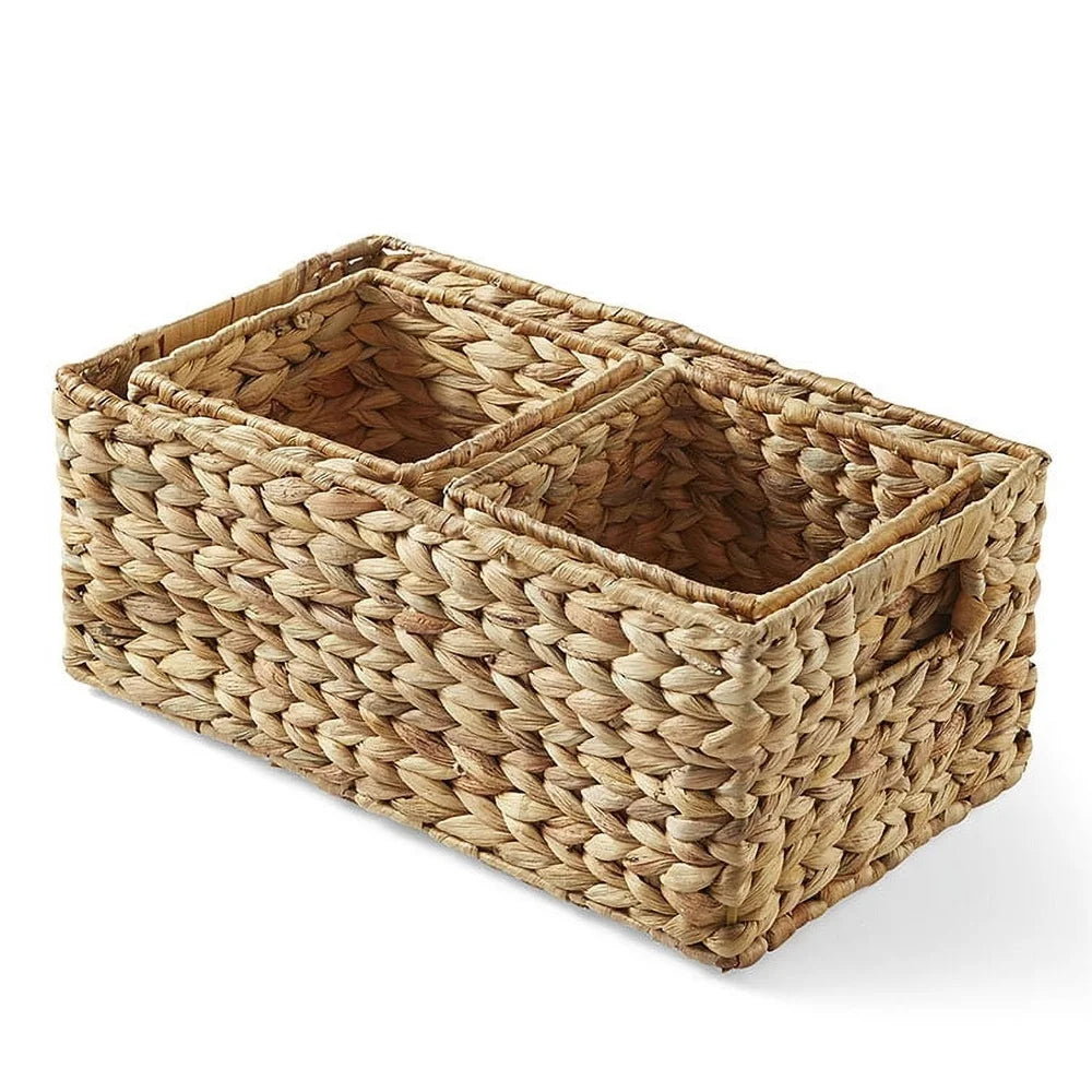 Natural Water Hyacinth Storage Baskets for Home Organization
