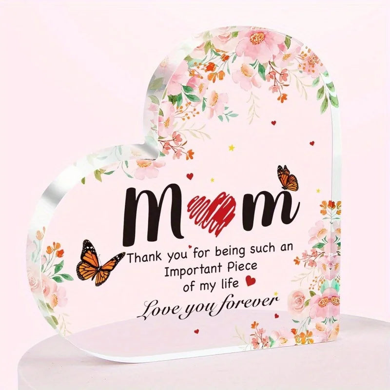 Engraved Mum Heart Plaque Gift From Daughter Or Son